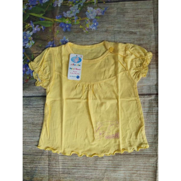 Bộ thun cotton tay ngắn 5 màu cài nút vai mặc nhà bé gái Anan dễ thương cho bé (sơ sinh đến 12kg)