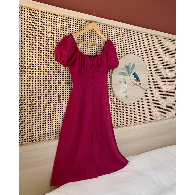 (Có video + Ảnh thật sản phẩm) Váy maxi hồng dáng xoè dành cho nữ | BigBuy360 - bigbuy360.vn