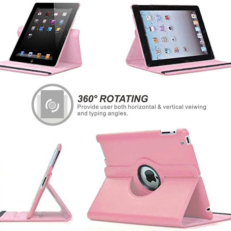 Bao da máy tính bảng kiêm vòng đỡ xoay 360 độ cho iPad 2 3 4 A1395 A1460 A1430 | BigBuy360 - bigbuy360.vn