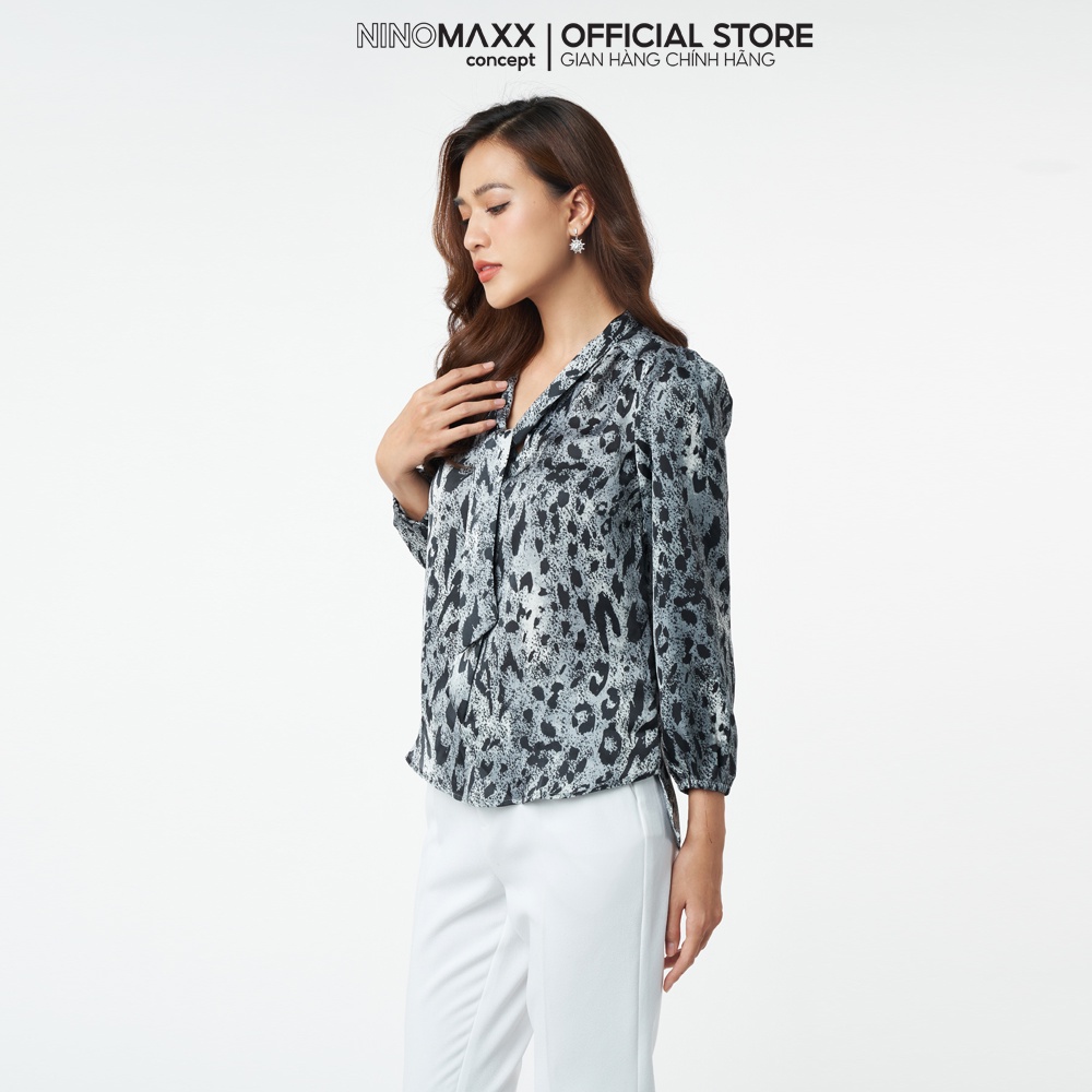 N&amp;M Áo Kiểu Sơ Mi Nữ Họa Tiết Tay Dài 2104092
