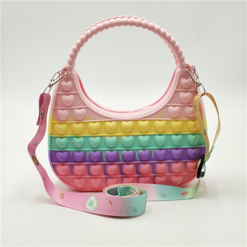 Túi Xách Tay Màu Cầu Vồng Xinh Xắn Dành Cho Bé