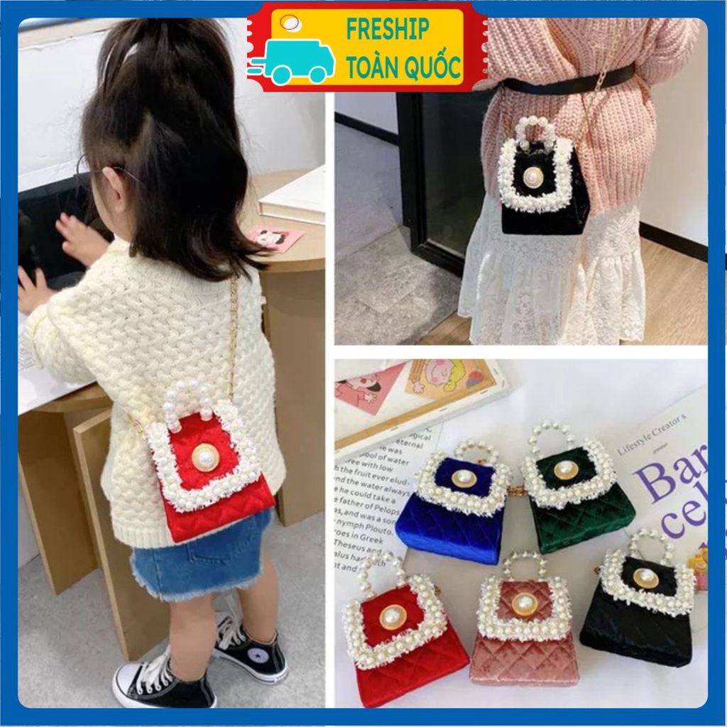 PVN23326 Túi xách nhung quai ngọc cho bé T2 .