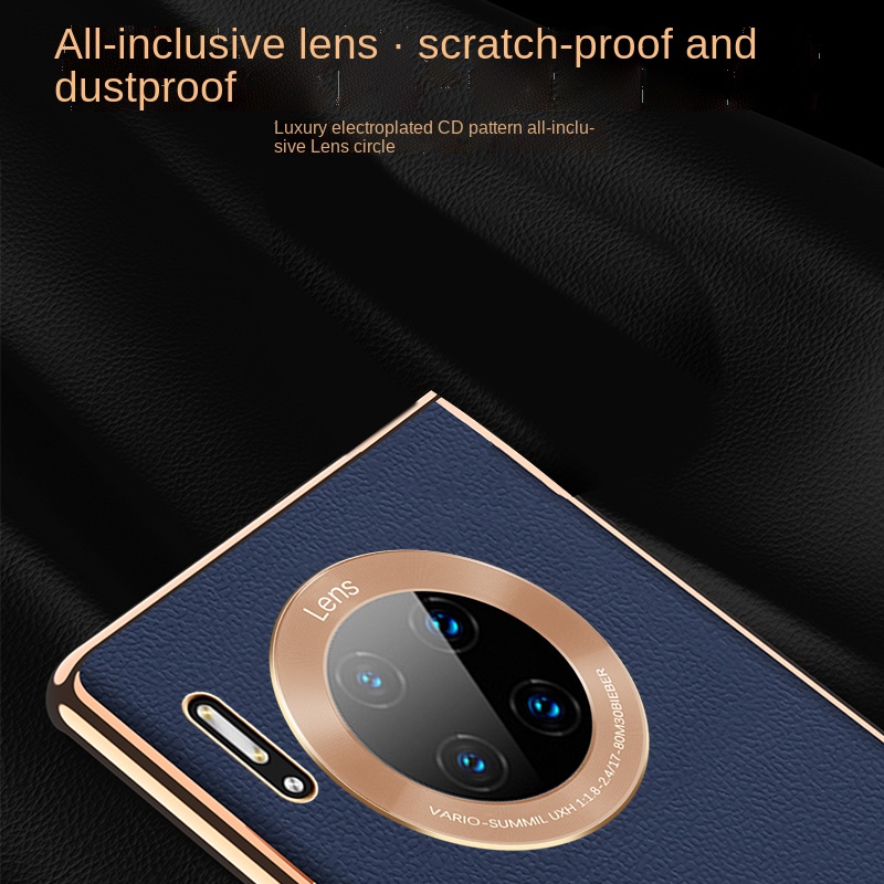 Ốp Điện Thoại Da Siêu Mỏng Chống Sốc Mạ Điện Bảo Vệ Ống Kính Máy Ảnh Cho Huawei Mate 40 Pro+Mate 30 Pro Mate 20 Pro