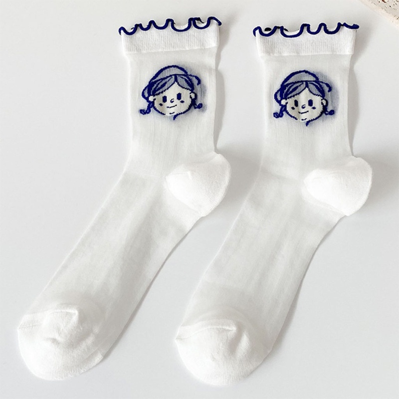 Youyo Đôi Tất Sợi Thủy Tinh Xuyên Thấu Họa Tiết Hoạt Hình Lolita Ngọt Ngào Cho Nữ