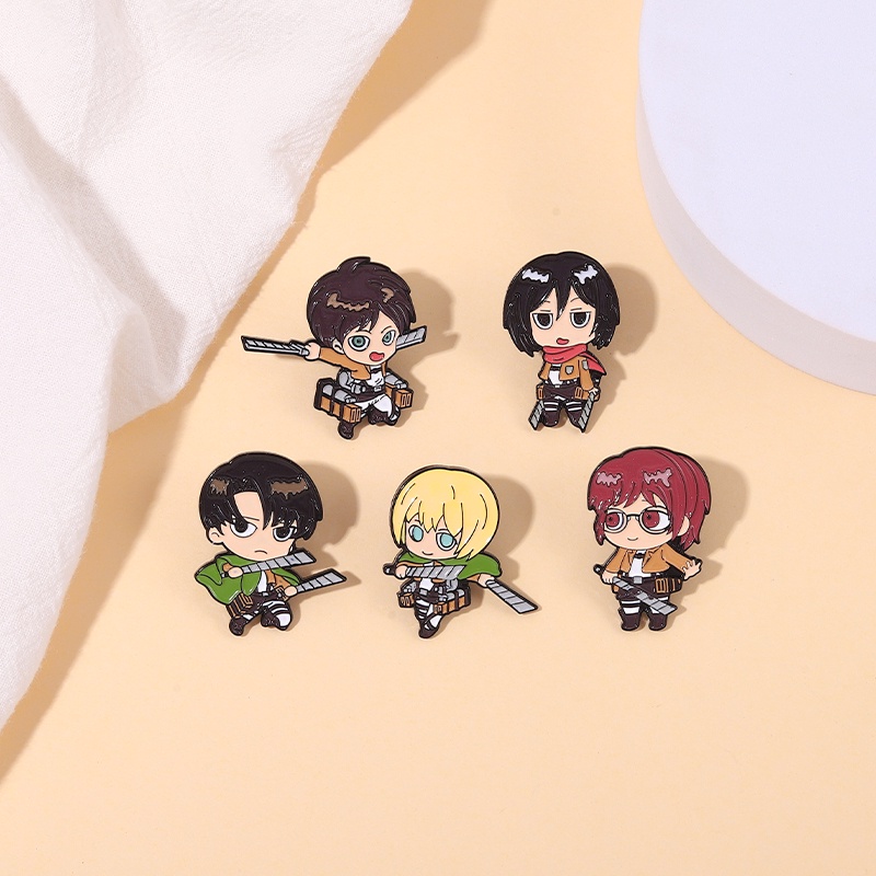 Huy Hiệu Cài Áo Hình Nhân Vật Hoạt Hình Attack ON Titan Tráng Men