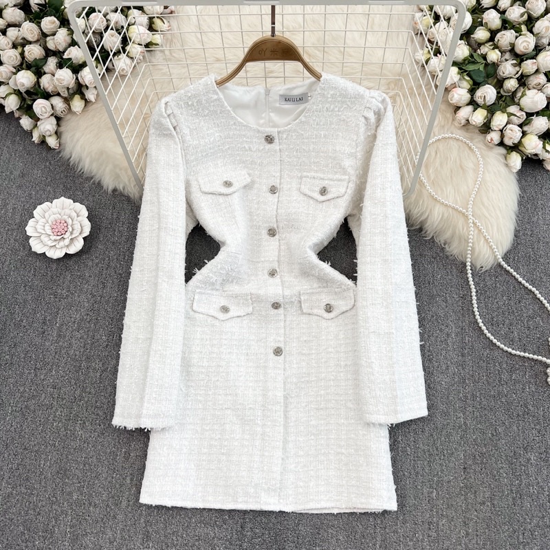 Đầm dạ tay dài dáng ôm koreastyle