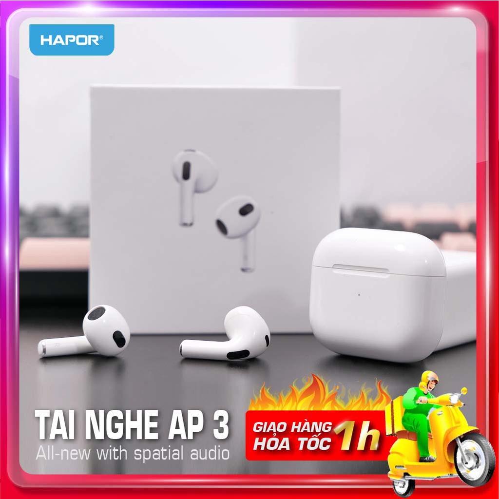 Tai nghe Bluetooth không dây thế hệ thứ 3 Nguyên Seal Full chức năng Định vị, chống ồn, xuyên âm- Âm thanh đỉnh bass sâu