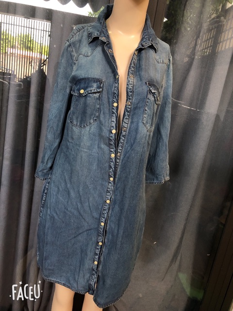 Đầm jean kiểu sơ mi combo