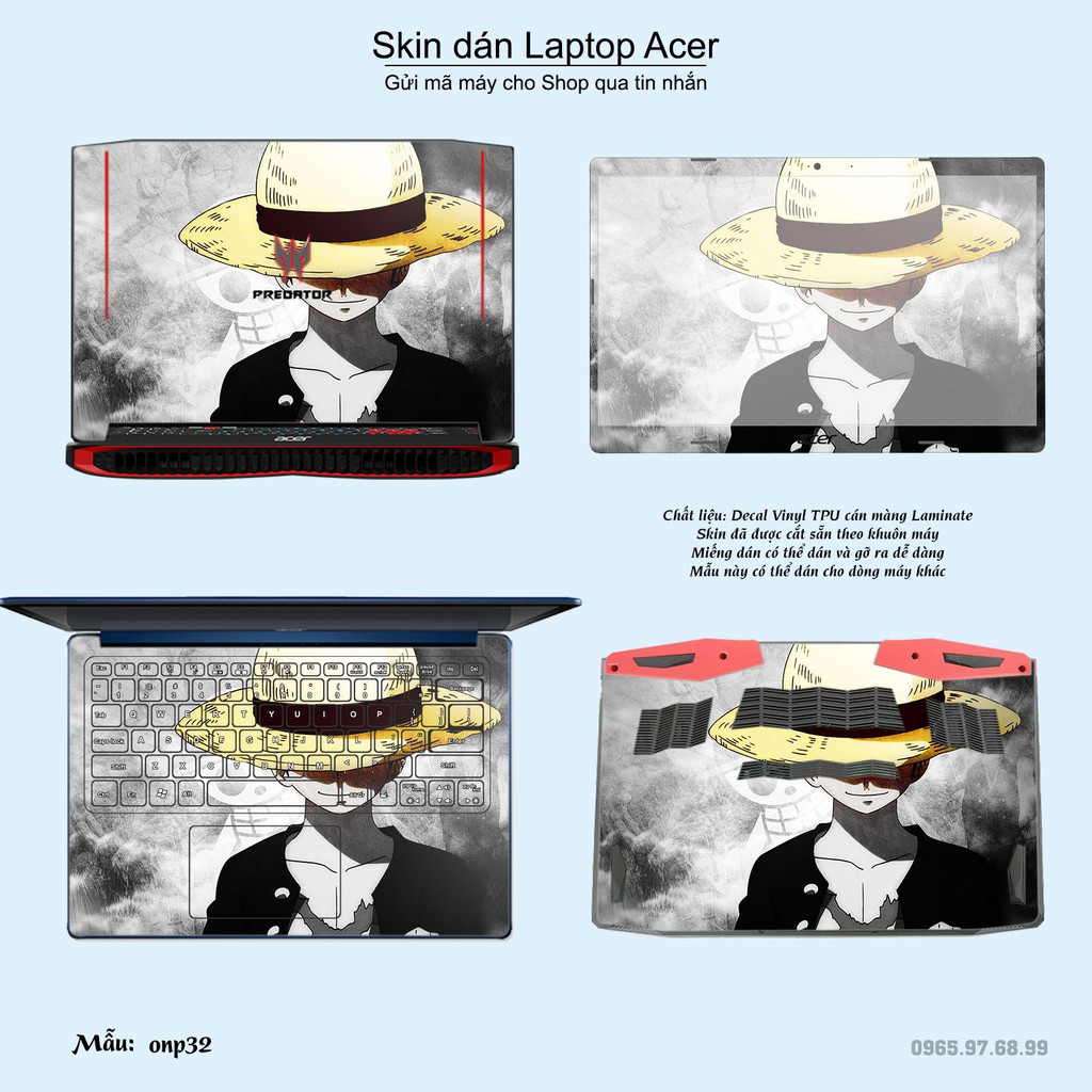 Skin dán Laptop Acer in hình One Piece nhiều mẫu 22 (inbox mã máy cho Shop)