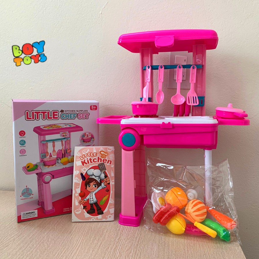 Đồ chơi nấu ăn nhà bếp vali kéo Little Kitchen 2 trong 1 cho bé thỏa sức vui chơi