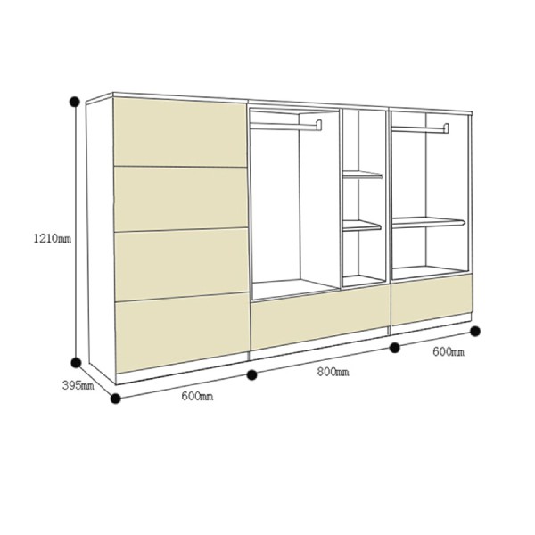 [FREESHIP] Tủ quần áo trẻ em gỗ công nghiệp 2m (TQA-04)