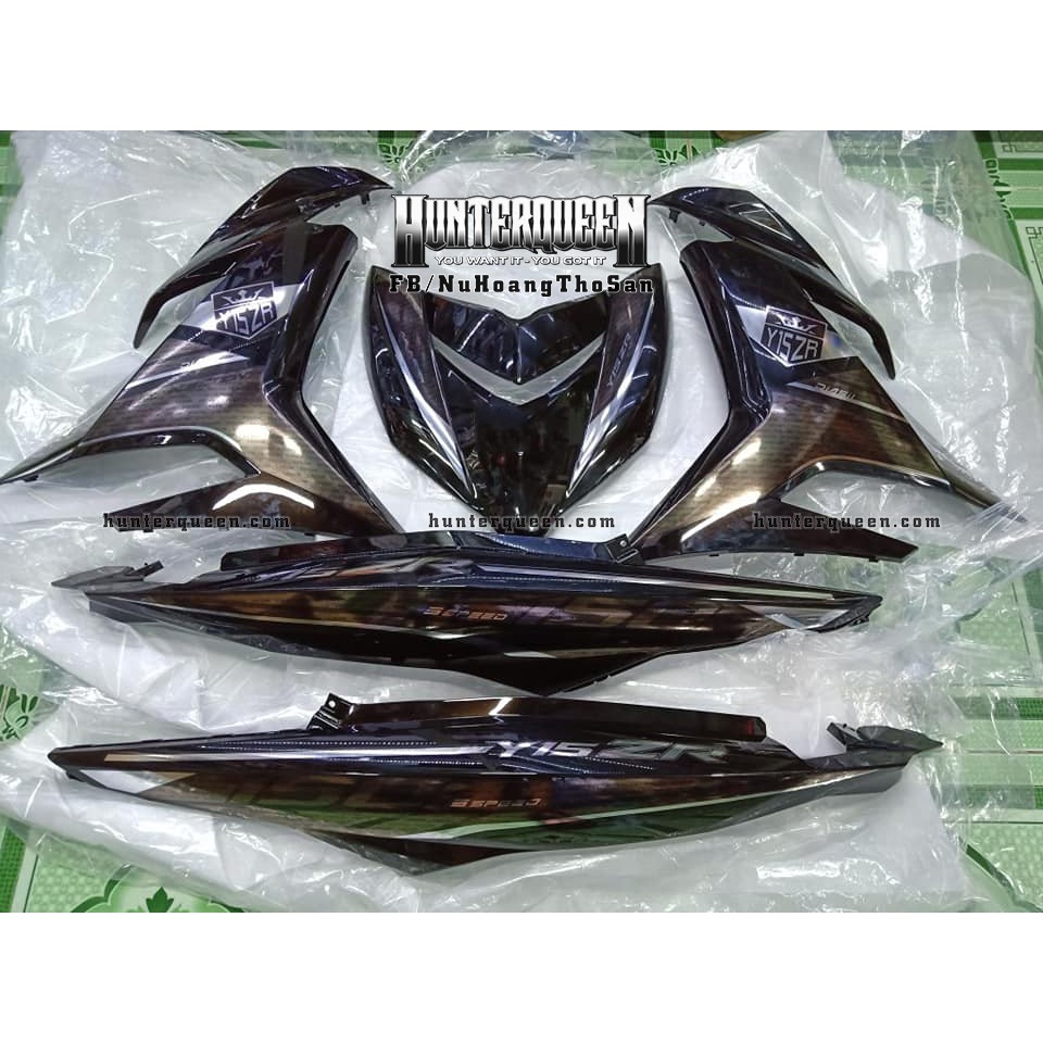 Tem Exciter 150. Tem Y15ZR, xe đen. Chất liệu candy. Chỉnh sửa theo yêu cầu. Sắc nét, bền màu