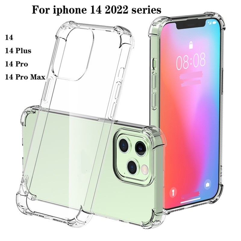 Ốp Điện Thoại Silicon Mỏng Trong Suốt Chống Sốc Chống Rơi Bảo Vệ Ống Kính Máy Ảnh Cho Iphone 14 14 Plus phone14 Pro Max
