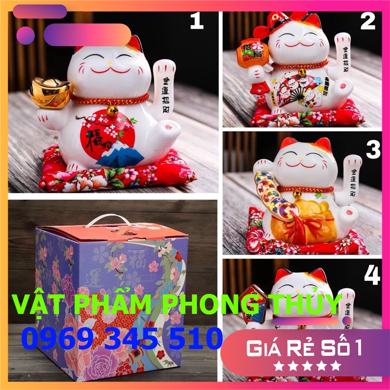 Mèo thần tài vẩy tay, mèo tài lộc may mắn phong thủy