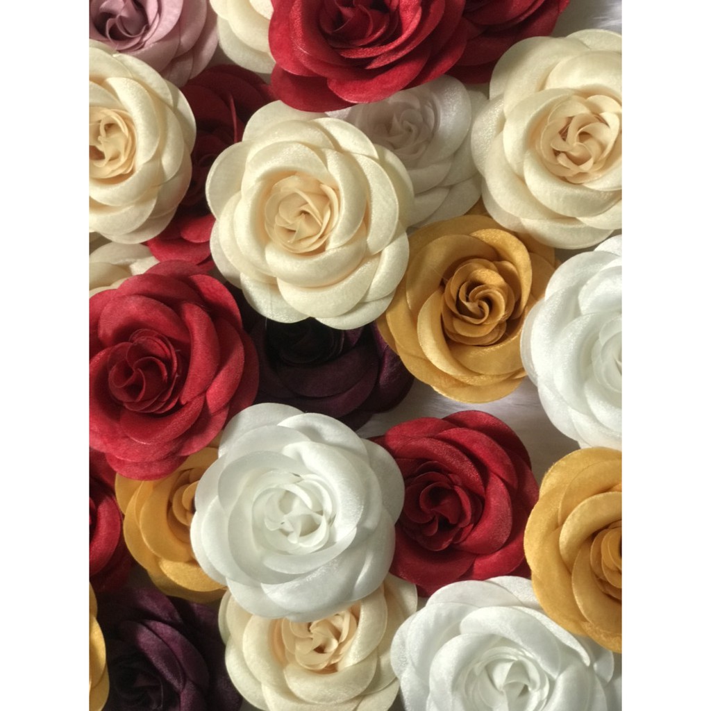 Hoa Cài Áo Váy Chất Liệu Lụa Cao Cấp Tag Hoa Trà Lớn Cài Áo, Kiểu Cài Áo Hoa Có Ghim