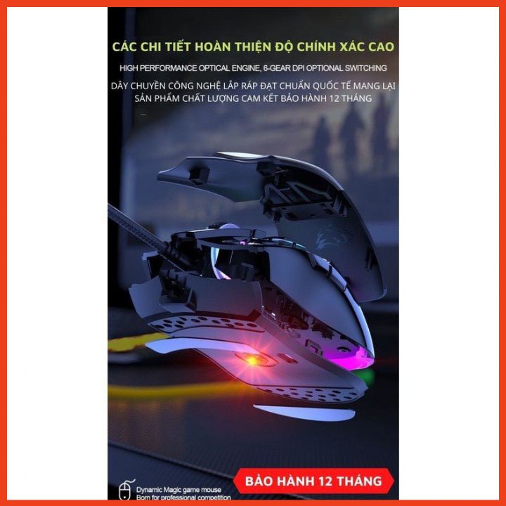 Chuột Máy Tính Có Dây Đèn Led M6 DPI 3200 Dùng Văn phòng, Chơi Game Cực Bền