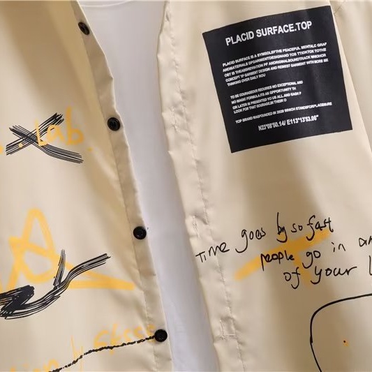 Áo Sơ Mi Ngắn Tay Dáng Rộng In Họa Tiết Graffiti Cá Tính Theo Phong Cách Mùa Hè Hàn Quốc Dành Cho Nam