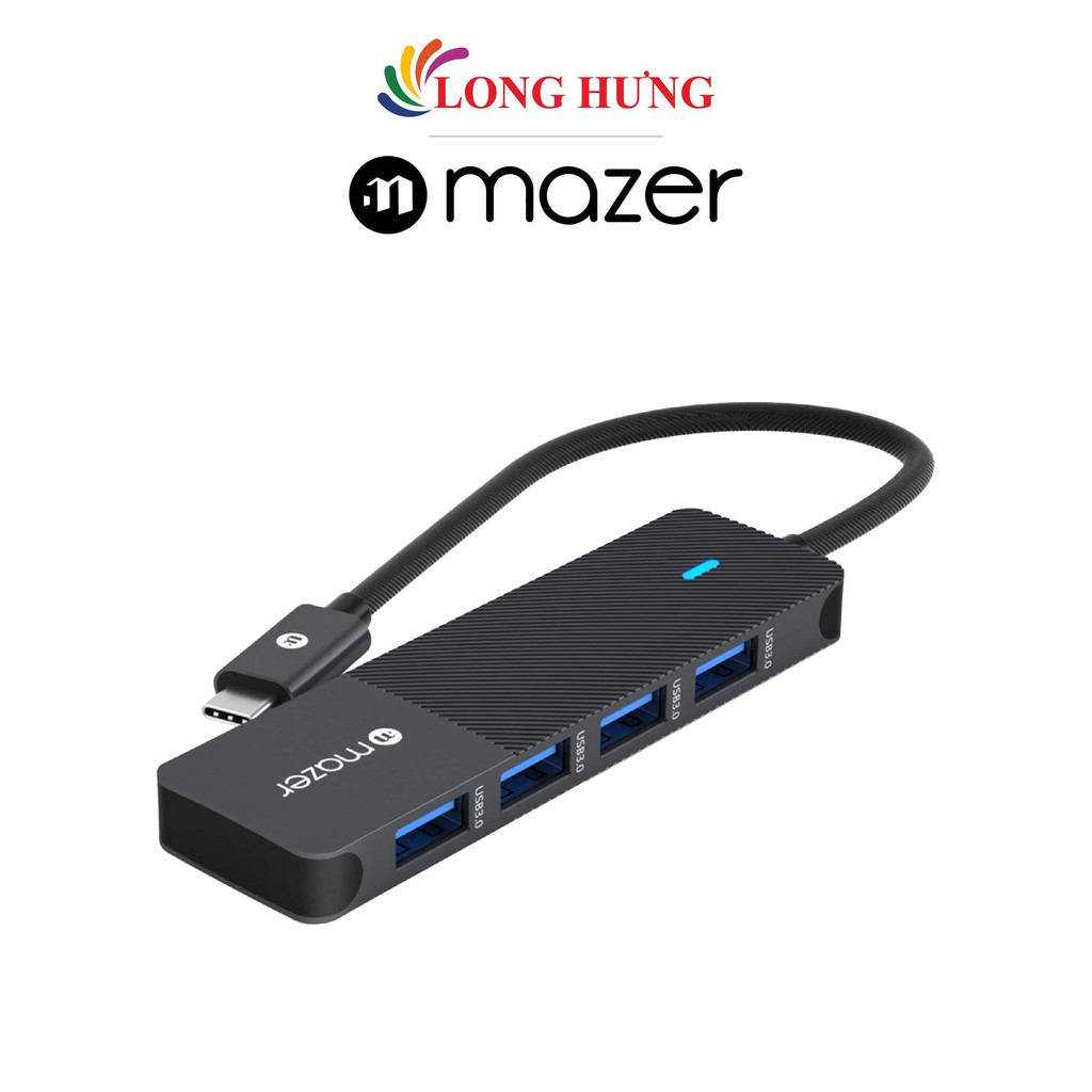 Cổng chuyển đổi Mazer Infinite.Multimedia Pro Hub 4-in-1 M-UC2MULTI7000-BK - Hàng Chính Hãng