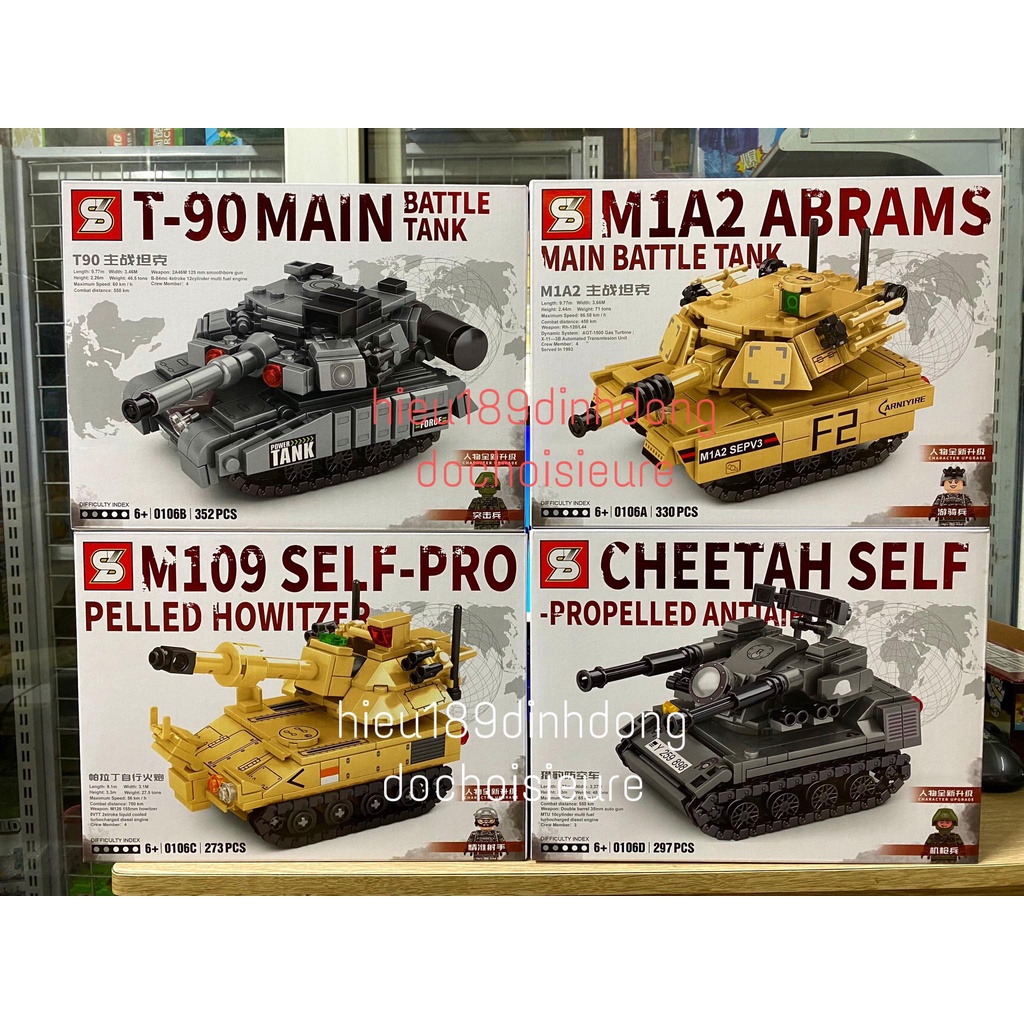 Lắp Ráp xếp hình xe tank quân đội SY 0106