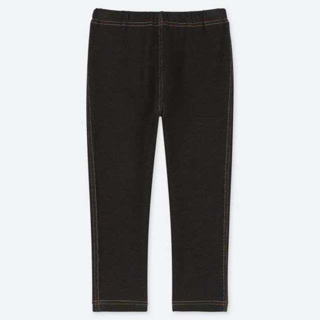 Quần legging giả jeans ôm màu đen Uniqlo chất cotton siêu mềm