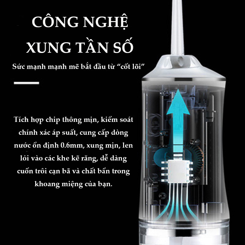 TĂM NƯỚC - MÁY TẮM NƯỚC làm sạch răng miệng, thích hợp cho người niềng răng, viêm lợi