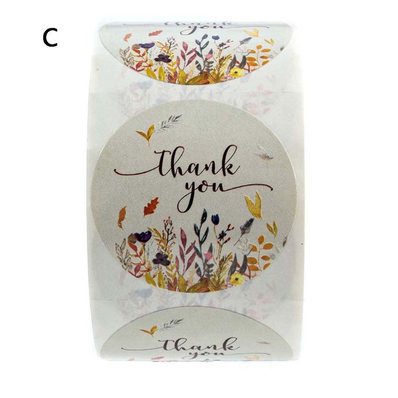 Set 500 nhãn dán chữ thank you phong cách vintage độc đáo