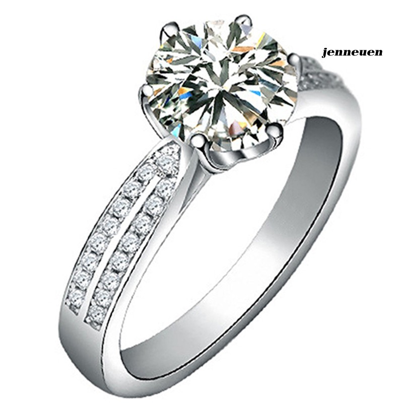 Nhẫn Thời Trang Mạ Bạc Khảm Đá Zircon Lấp Lánh Cho Nữ