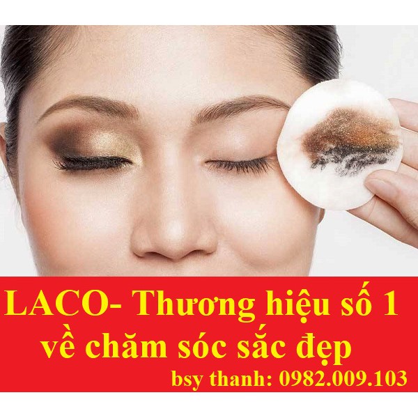 Bông Tẩy Trang cao cấp túi 50pcs Lameila Laco, 3 lớp đàn hồi co dãn, Mỏng Siêu mềm mịn, Dai Thấm Hút Nhanh Chóng