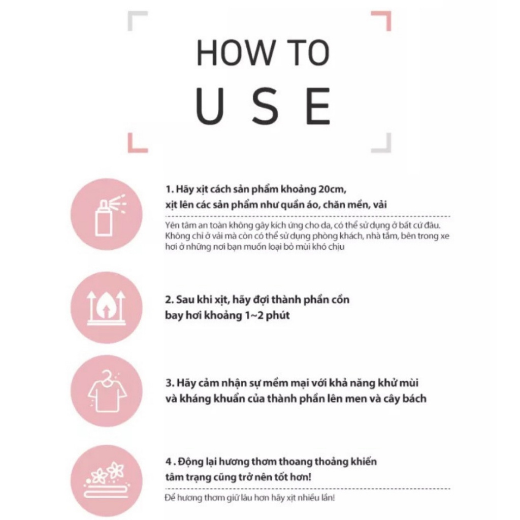 Chai xịt thơm hương nước hoa DENOVO Hàn Quốc hương Cotton - Nước xịt khử mùi quần áo, mùi phòng, mùi cơ thể chính hãng | BigBuy360 - bigbuy360.vn