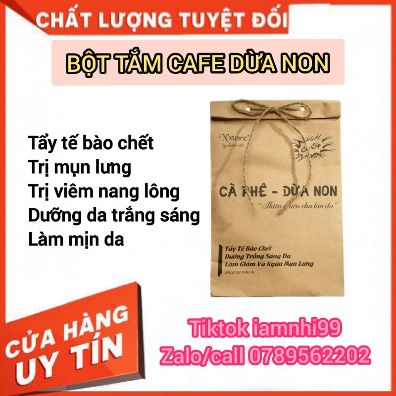 Bột Cà Phê Dừa Non N'store tẩy da chết, giảm mụn lưng, làm sáng da 100gr