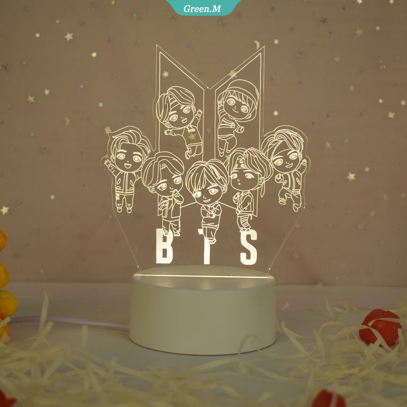 Đèn LED Thay Đổi Màu Sắc Từ Acrylic Hình BTS HARE21 Dành Cho Fan BTS