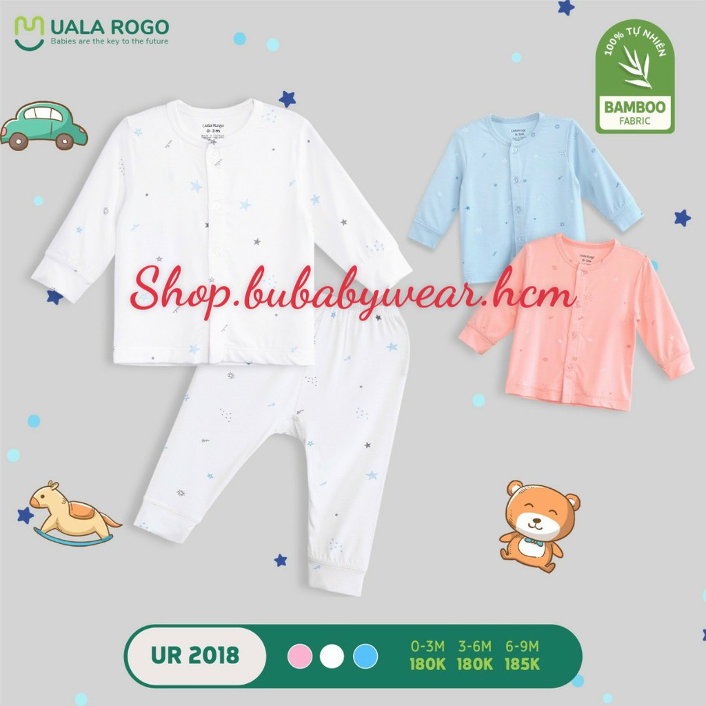 UR 2018. Bộ dài tay cài giữa sơ sinh vải bamboo sợi tre mát rượi cho bé