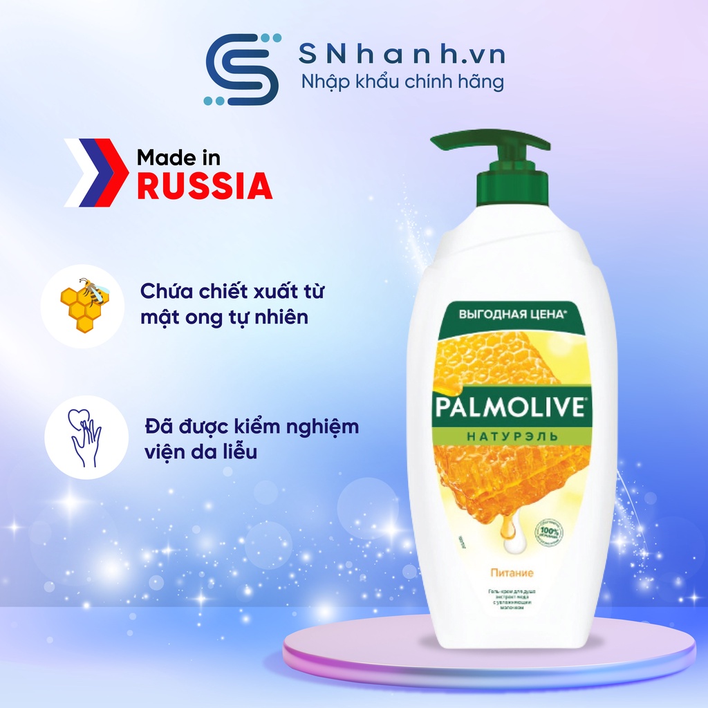 [ 750ML ]Sữa tắm dưỡng ẩm mật ong &amp; kem Palmolive Naturel Nga