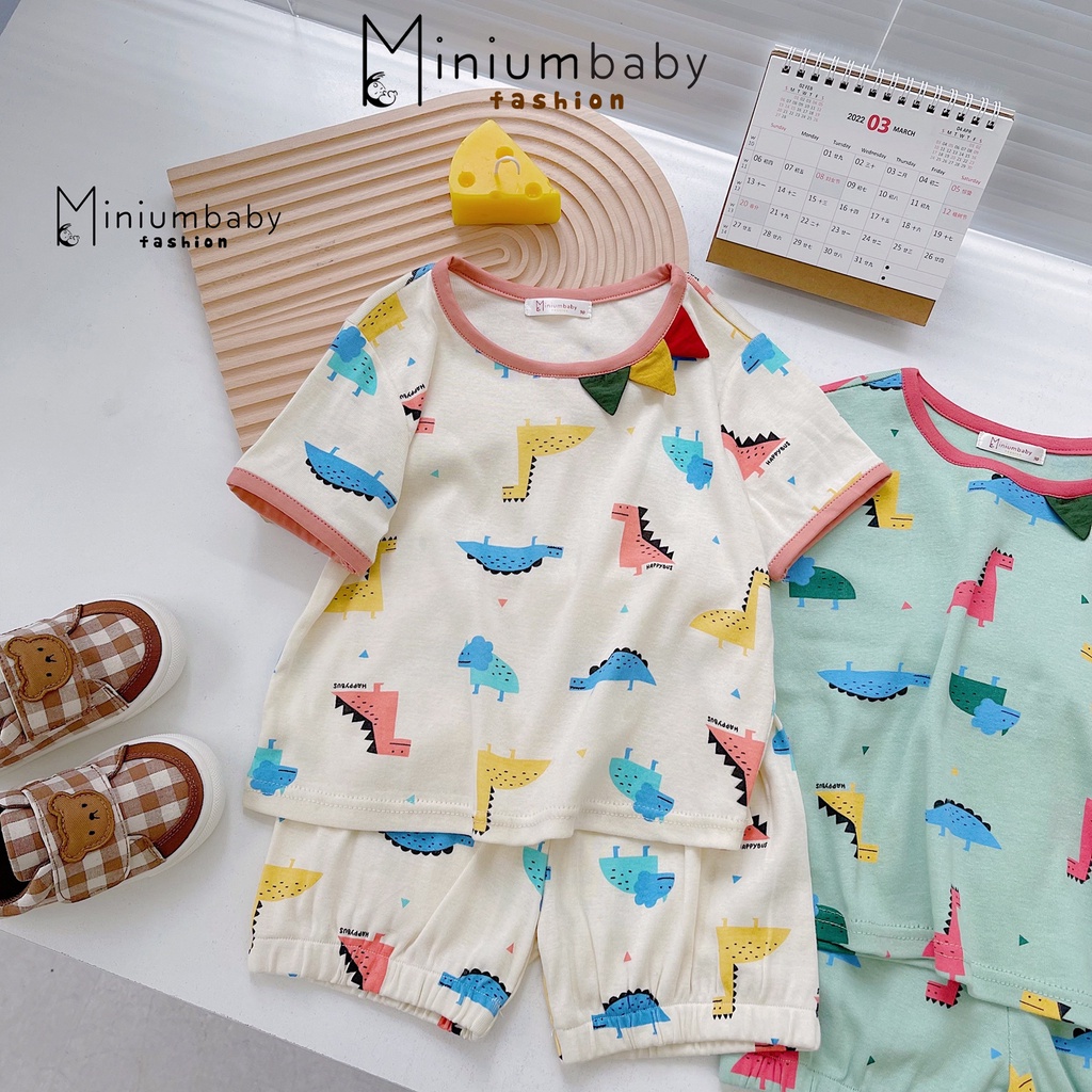 Áo ba lỗ màu hè xanh mát, chất liệu cotton cùng họa tiết đáng yêu, miniumbabyfashion A1604