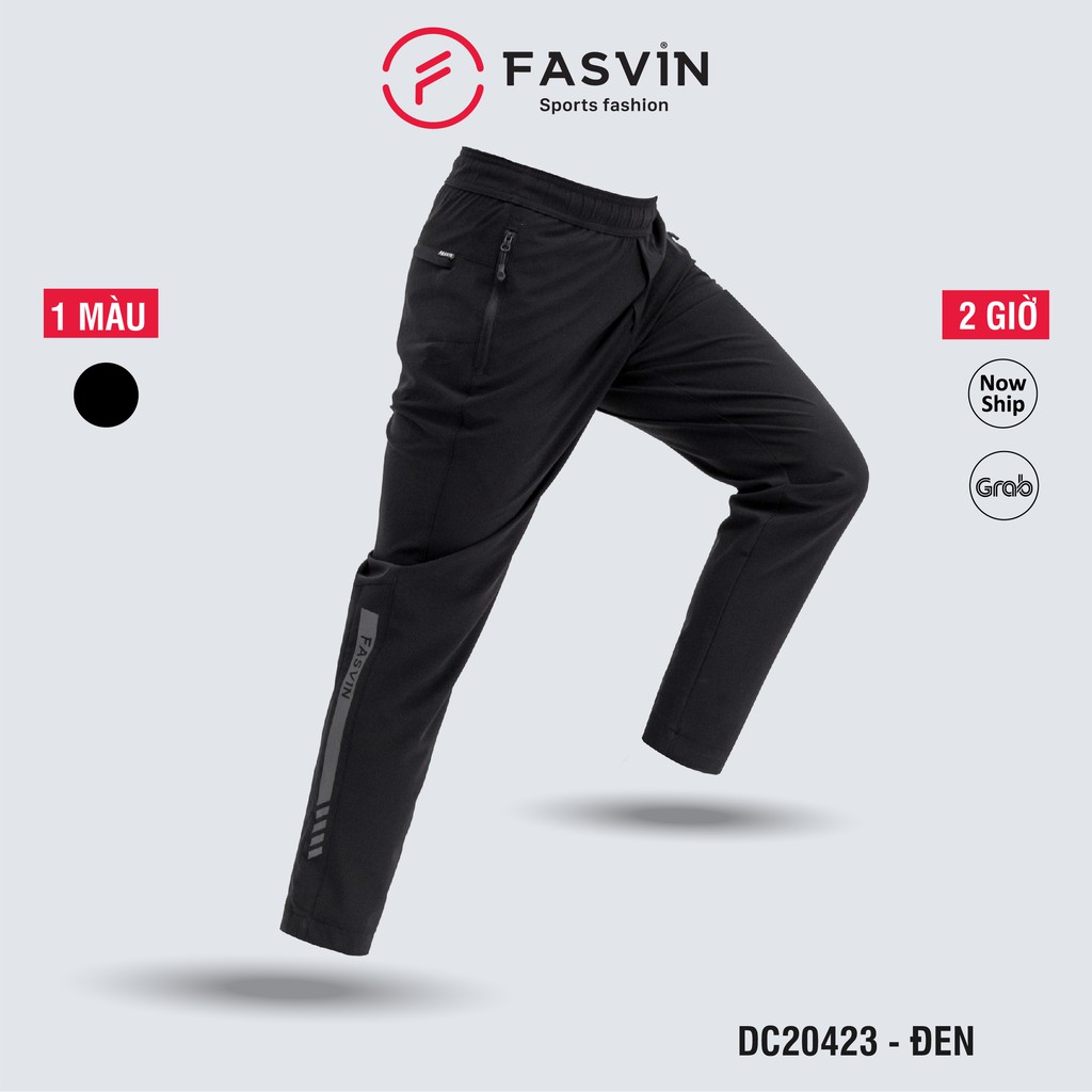 [Mã FASHIONMALLT4 giảm 15% đơn 150K] Quần gió thể thao nam Fasvin DC20423.3.HN ống suông vải thể thao co giãn cao cấp.