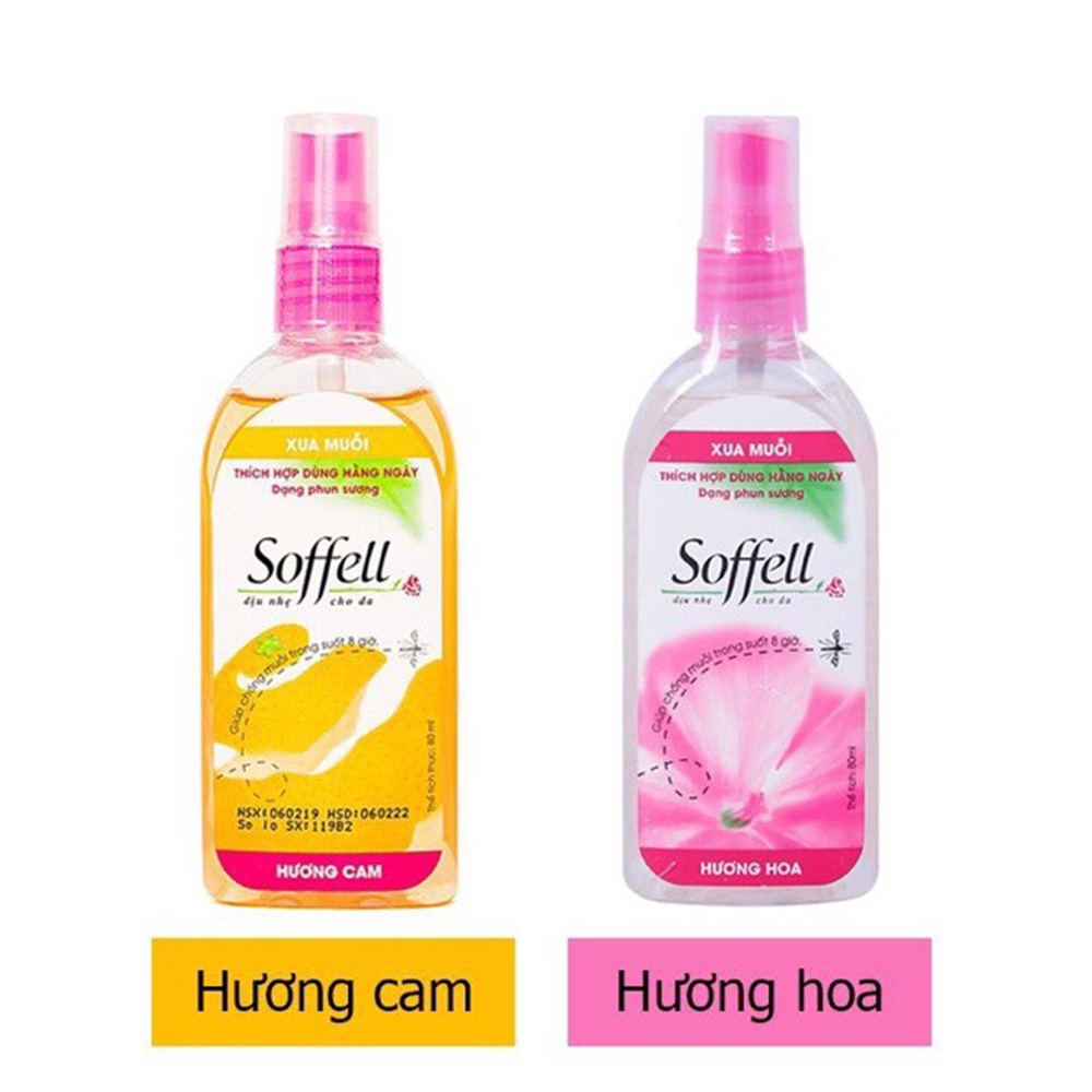 Kem chống muỗi Soffell hương thơm tự nhiên an toàn cho da bảo vệ da khỏi muỗi đốt trong nhiều giờ (60ml)