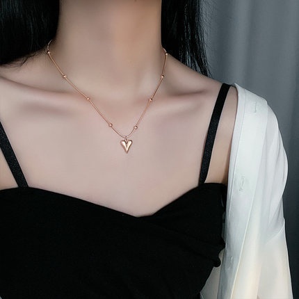 Dây chuyền mặt hình trái tim đính hạt xinh xắn thời trang dành cho nữ