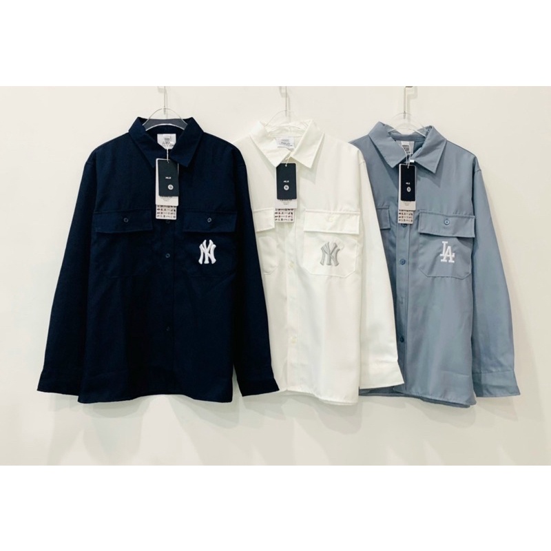 Áo sơ mi unisex trơn hai túi thêu logo chất linen mềm