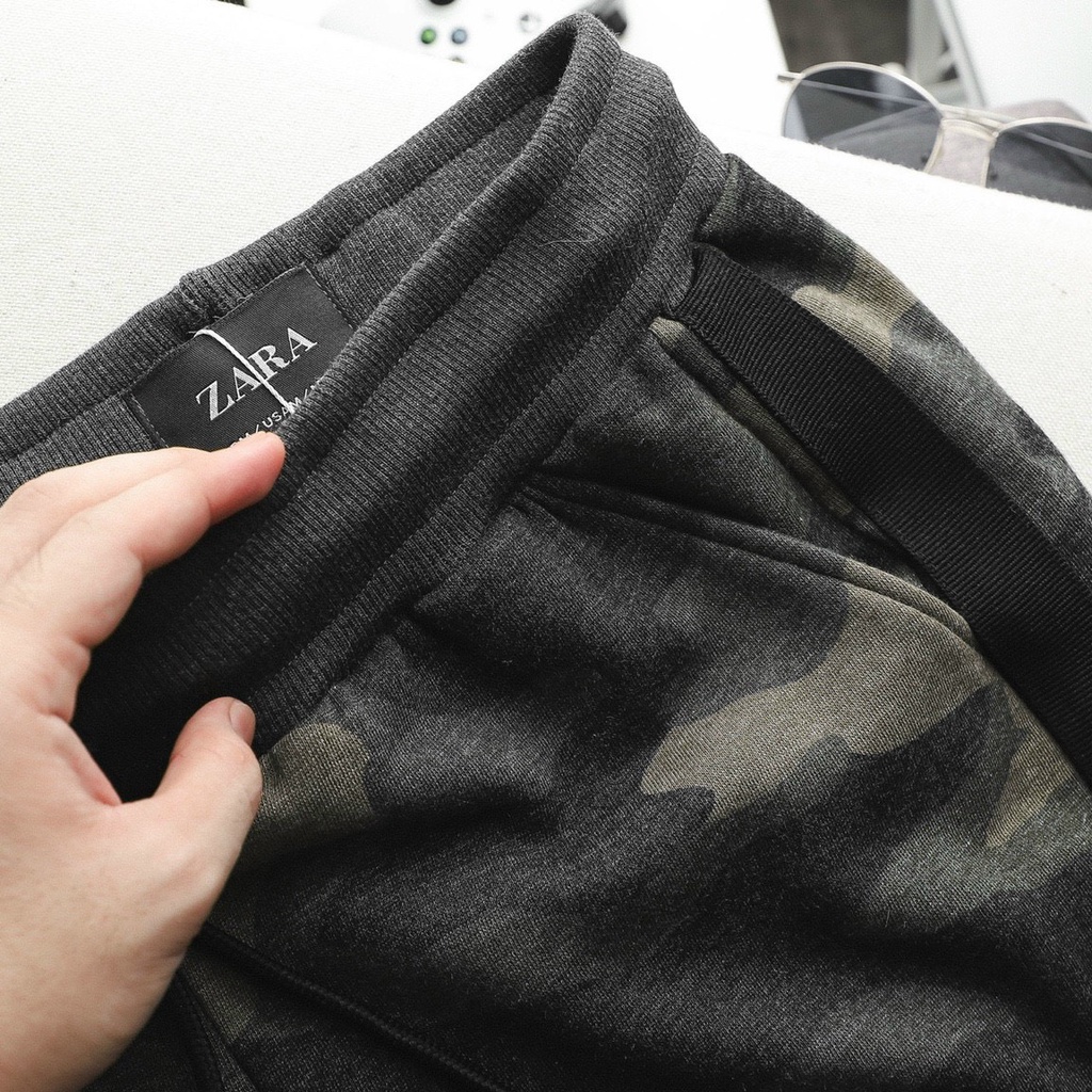 Quần short nam Basic Short With Tripped. size S M L XL  Chất cotton nỉ bông, bo dệt đồng màu