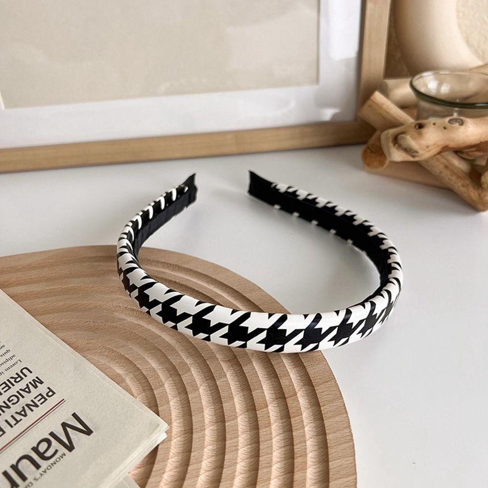 DANILO Băng Đô Cài Tóc Bằng Da Pu Họa Tiết Chấm Bi Phong Cách Retro Ngọt Ngào Cho Nữ