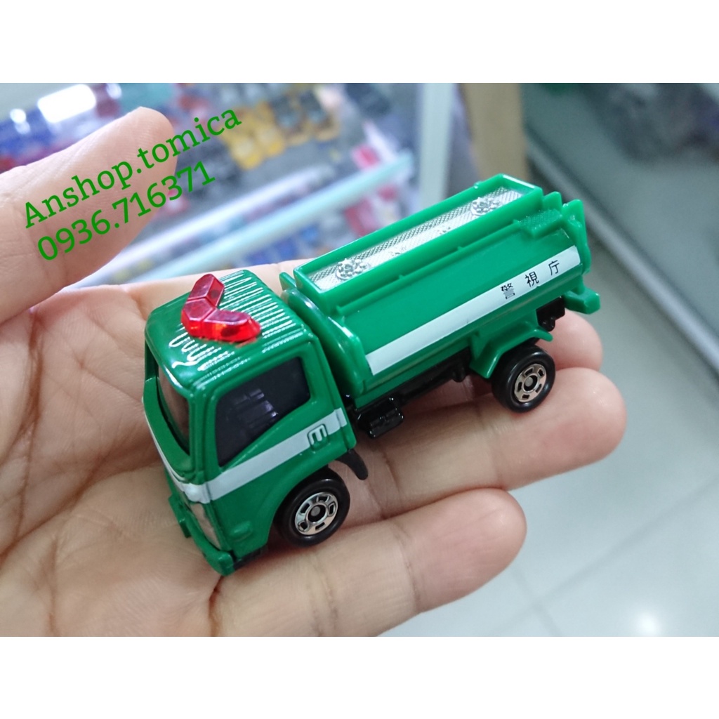 Mô hình xe bồn C.Sát màu xanh tomica Nhật Bản