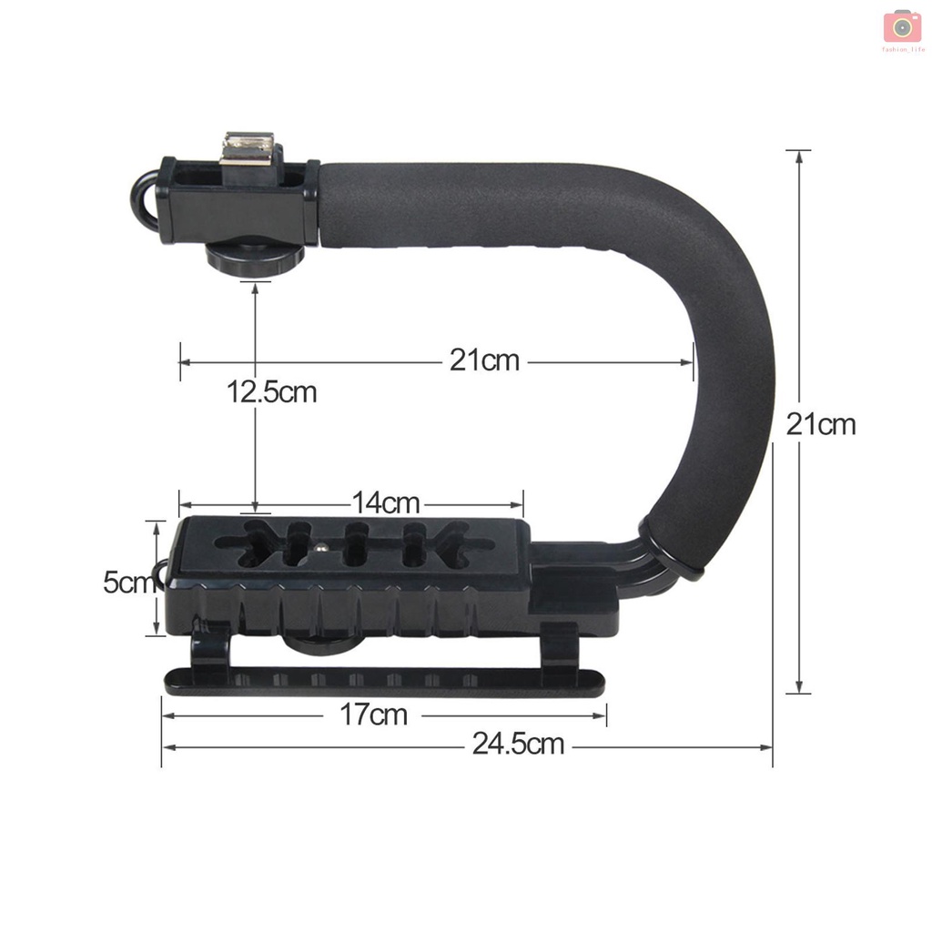 Tay cầm chữ C giữ ổn định hình chữ U có đèn Flash hỗ trợ cho máy ảnh DSLR 4.4lb | BigBuy360 - bigbuy360.vn