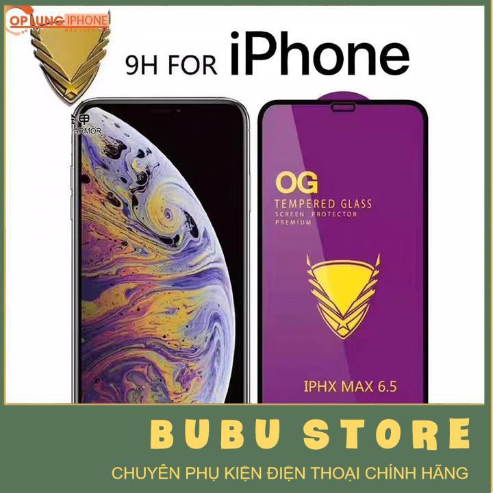 Kính Cường Lực Full Màn Giá Sỉ OG Tím Cho iPhone 6 / 7 / 8 / 6 Plus / 7 Plus / 8 Plus / X / Xr / Xs Max / 11 / 11 Pro