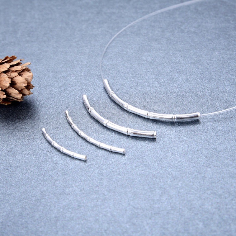 SỈ SIÊU RẺ  Charm ống bạc hình đốt tre hàng đẹp - Bạc xịn loại 1, PH041