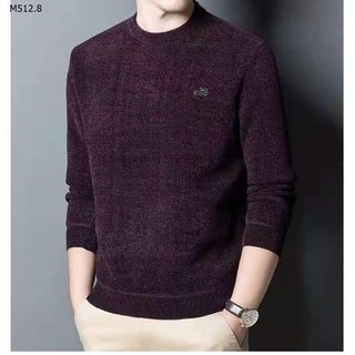 Áo len nam cổ tròn cao hàn quốc chất len nhung lót lông mềm đẹp giữ nhiệt thêu cá sấu hàng  cao cấp