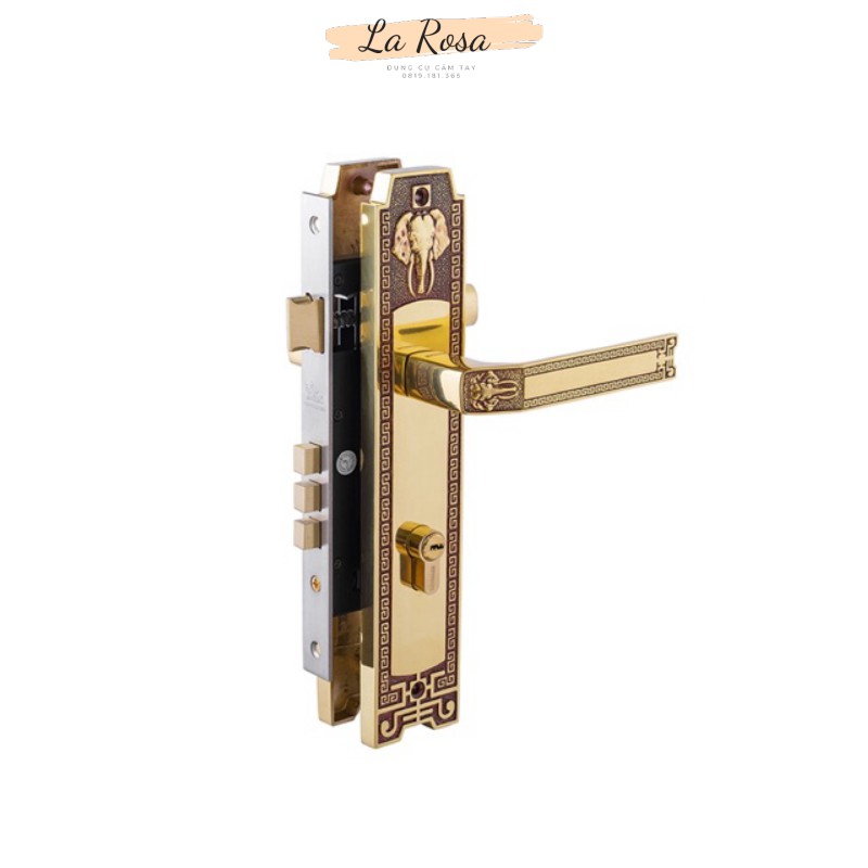 KHÓA TAY NẮM ĐỒNG THAU HC 8528 SSHA Thân Inox, Ổ Abus ( cửa chính)