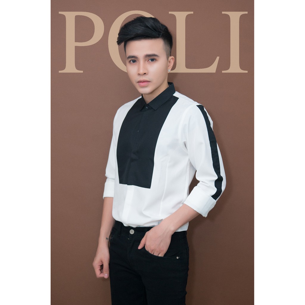 Sơ mi POLI phối đen