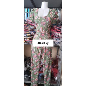 Bộ tay bồng quần dài thun gân tầm ý