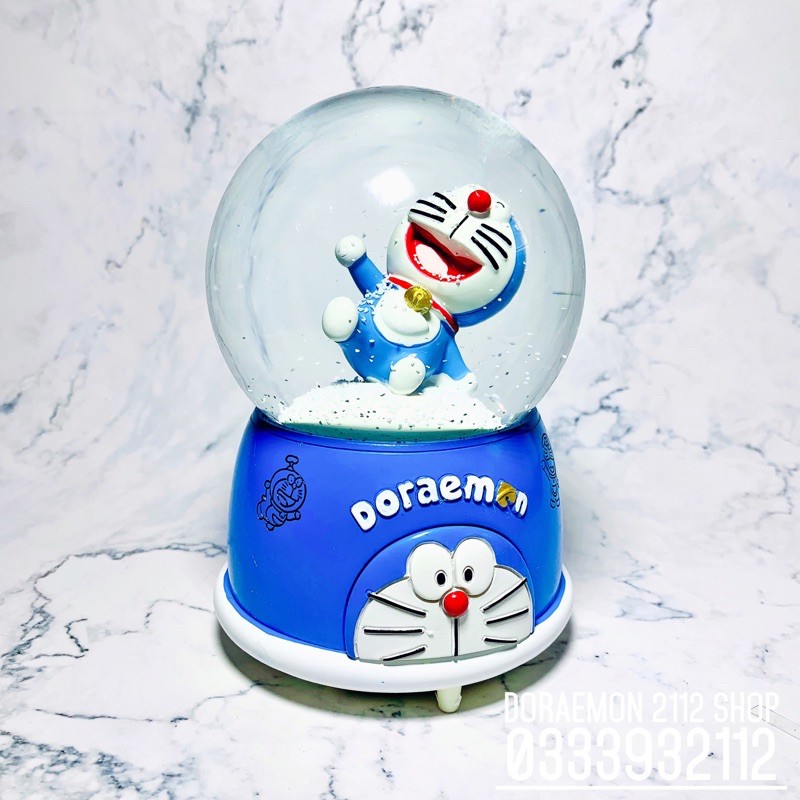 Quả cầu tuyết size LỚN Doraemon nhạc đèn tự thổi tuyết