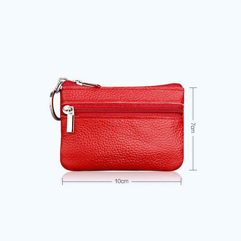 Ví da mềm nhỏ cầm tay có khóa kéo cho nam &amp; nữ